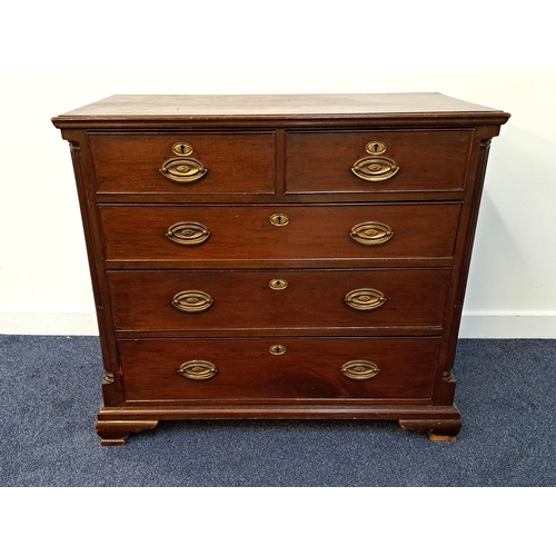 373 - GEORGE III MAHOGANY BACHELORS CHEST OF DRAWERS
with a moulded top above two short and three long gra... 