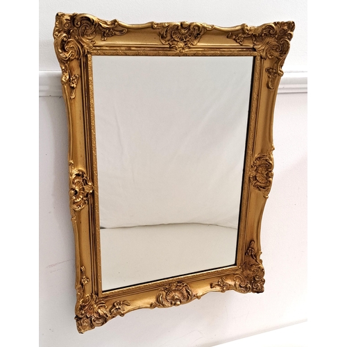 442 - MORRIS WALL MIRROR
with an ornate gilt frame and rectangular plate, 62cm x 47cm