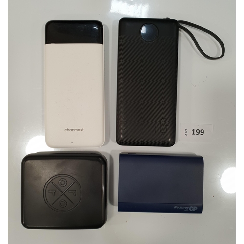 199 - SELECTION OF FOUR POWERBANKS
including Charmast, GP, Vrurc