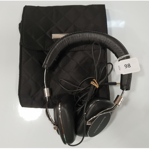 98 - PAIR OF BOWERS & WILKINS P5 ON-EAR WIRED HEADPHONES 
in Bowers & Wilkins case