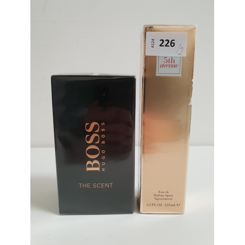 226 - TWO NEW AND BOXED PERFUMES
comprising Elizabeth Arden 5th Avenue eau de parfum (125ml) and Hugo Boss... 