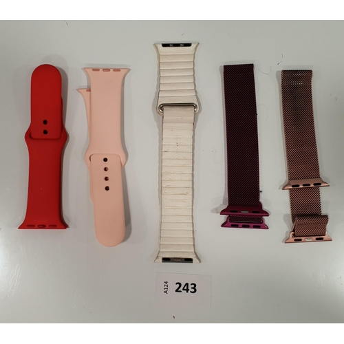 243 - SELECTION OF SMARTWATCH AND FITNESS TRACKER STRAPS
including silicone, and metal straps (5)