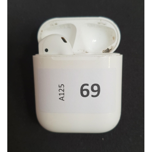 69 - SINGLE APPLE AIRPOD
in Lightning charging case
Note: model number on earbud not visible