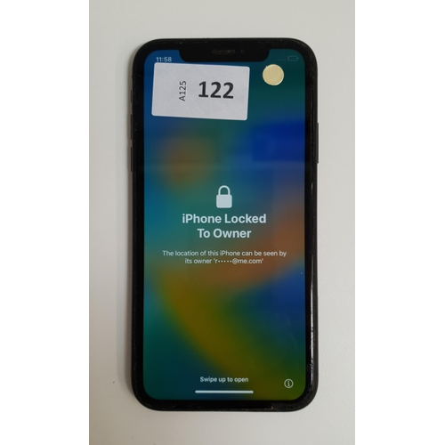 122 - APPLE IPHONE XR
IMEI 357363098214167. Apple Account locked. 
Note: It is the buyer's responsibility ... 