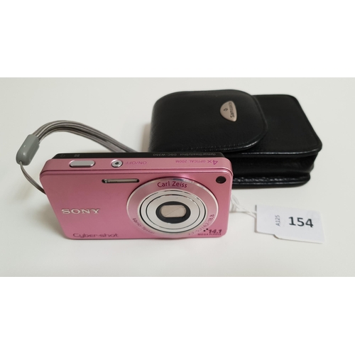 154 - SONY CYBER-SHOT COMPACT CAMERA
model DSC-W350, 14.1 megapixels, in Samsonite case