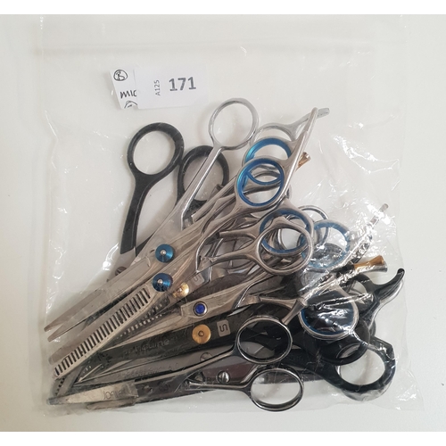 171 - THIRTEEN PAIRS OF HAIRDRESSING SCISSORS
including two pairs of Keipe Professional 6.0
Note: You must... 