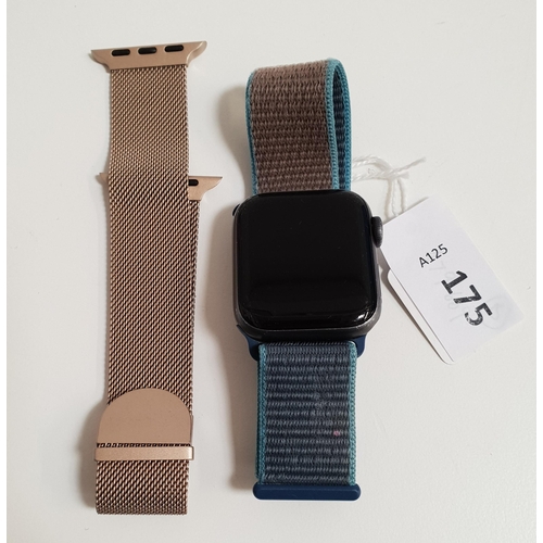 175 - APPLE WATCH SERIES 5
40mm case; model A2092; S/N FH7ZT1SRMLTK; NOT Apple Account Locked; with additi... 