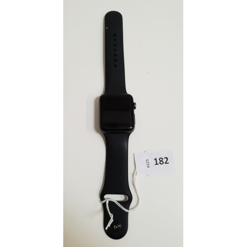 182 - APPLE WATCH SERIES 3
42mm case; model A1859; S/N GJ9XL4XKJ5X4; Apple Account Locked 
Note: It is the... 