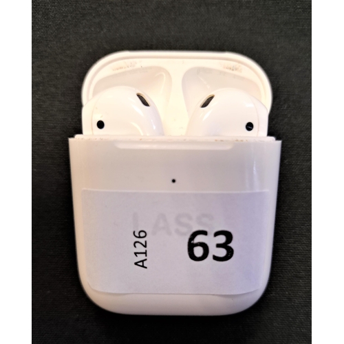 63 - PAIR OF APPLE AIRPODS 2ND GENERATION
in Wireless charging case
Note: case is personalised