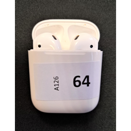 64 - PAIR OF APPLE AIRPODS 2ND GENERATION
in Lightning charging case