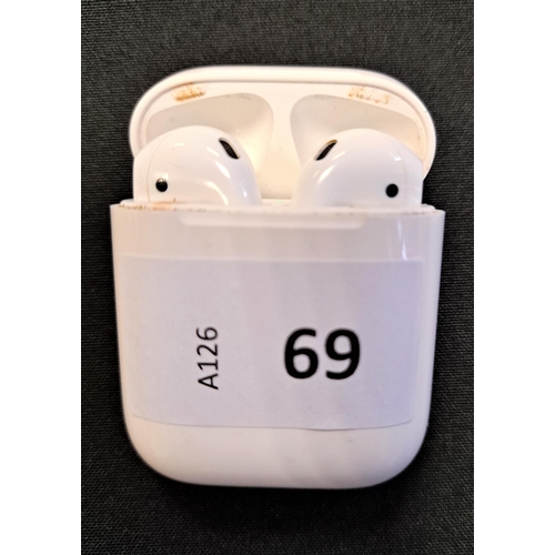 69 - PAIR OF APPLE AIRPODS 2ND GENERATION
in Lightning charging case