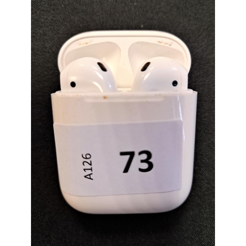 73 - PAIR OF APPLE AIRPODS 1ST GENERATION
in Lightning charging case