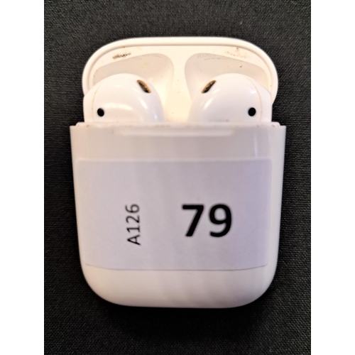 79 - PAIR OF APPLE AIRPODS 1ST GENERATION
in Lightning charging case