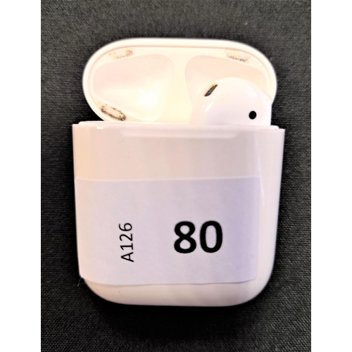 80 - SINGLE APPLE AIRPOD
in Lightning charging case
Note: model number on ear bud not visible