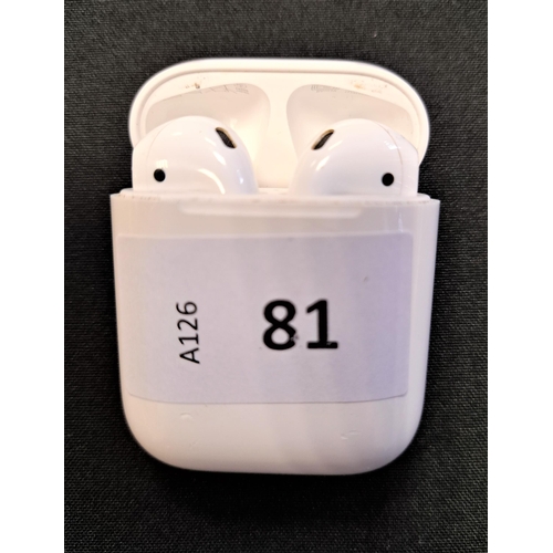 81 - PAIR OF APPLE AIRPODS 2ND GENERATION
in Lightning charging case