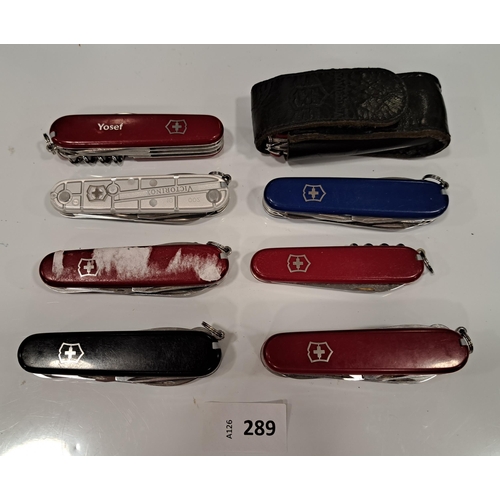 289 - EIGHT VICTORINOX SWISS ARMY KNIVES
of various sizes and designs (8)
Note: You must be over the age o... 