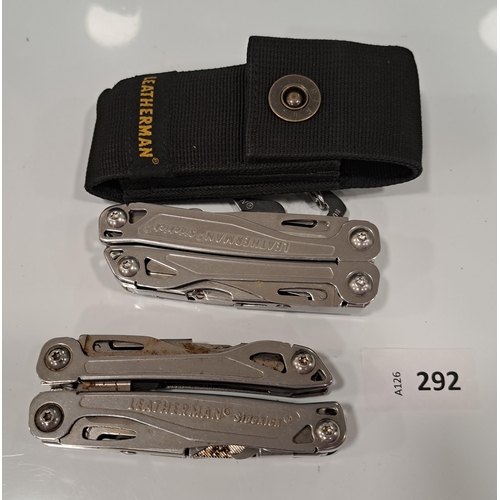 292 - TWO LEATHERMAN MULTI-TOOLS
comprising two Sidekick, one in case
Note: You must be over the age of 18... 