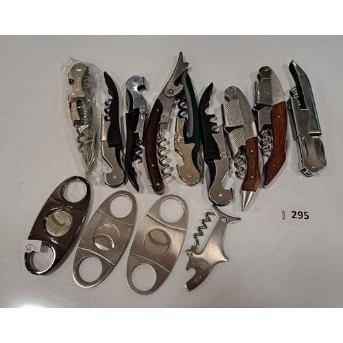 295 - SELECTION OF BOTTLE OPENERS AND CIGAR CUTTERS
of various sizes and designs (13)
Note: You must be ov... 