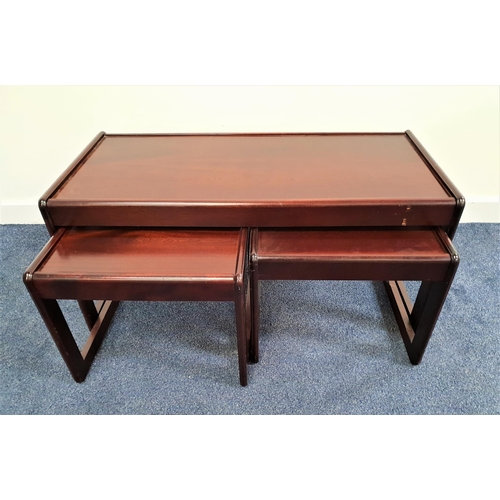 351 - AVALON TEAK OCCASIONAL TABLE
with a rectangular top on continuous supports with two similar occasion... 