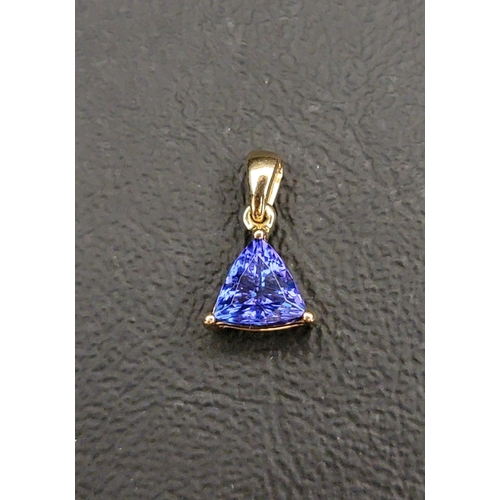 73 - GOOD QUALITY TANZANITE SINGLE STONE PENDANT
by Iliana, the trillion cut tanzanite approximately 0.65... 