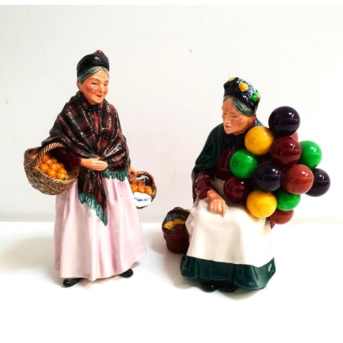 197 - TWO ROYAL DOULTON FIGURINES
comprising The Orange Lady, HN1759, 21.5cm high; and The Old Balloon Sel... 