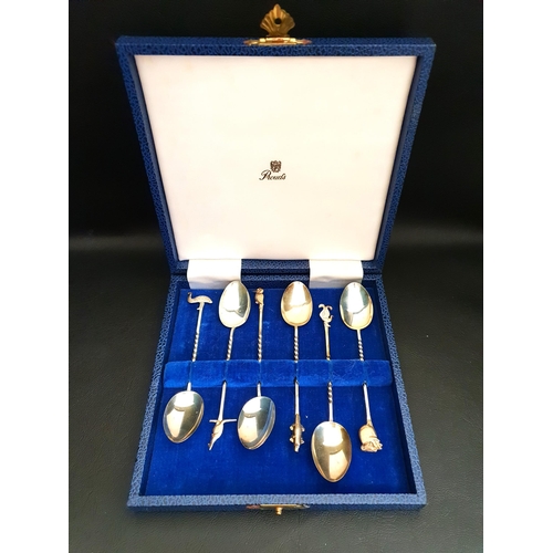 156 - CASED SET OF AUSTRALIAN STERLING SILVER TEASPOONS
all with twist stems and indigenous animal finials... 