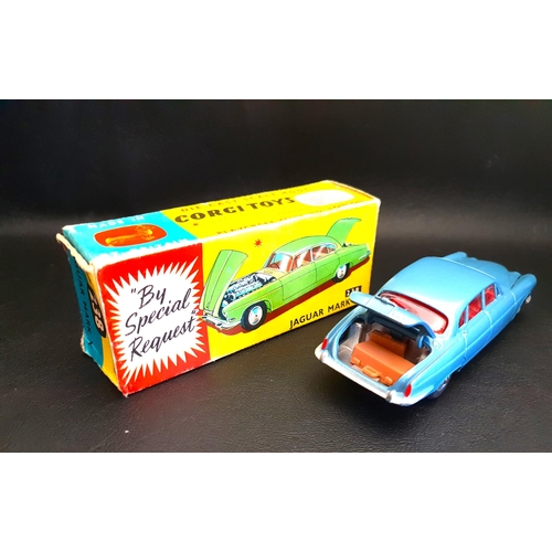 284 - CORGI TOYS No. 238 JAGUAR MARK X  
with metallic blue body and red interior, Glidamatic spring suspe... 