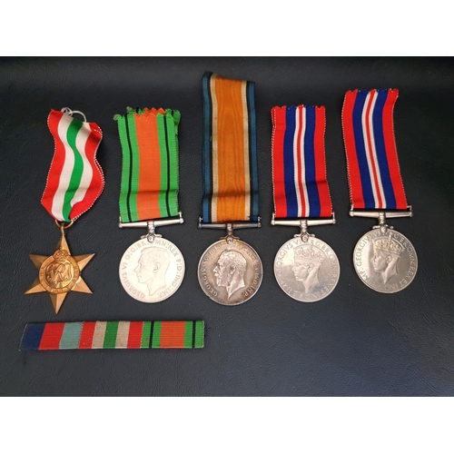 296 - SELECTION OF MEDALS
including a WWI British War Medal and ribbon awarded to S-8202 Private D.Winter ... 