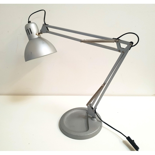 258 - ANGLE POISE STYLE LAMP
with a circular steel weighted base and a two section adjustable arm and shad... 