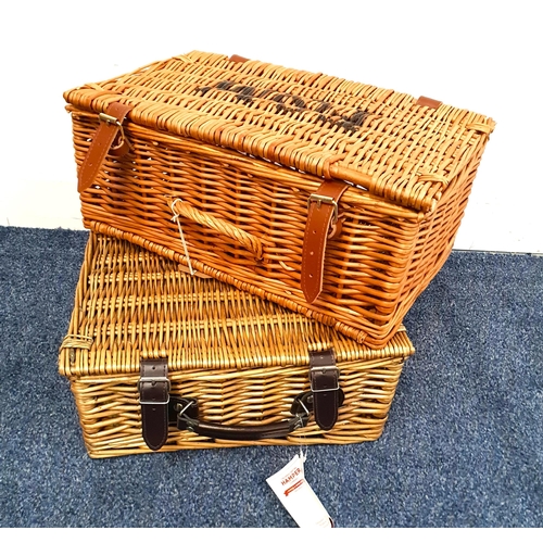 231 - FORTNUM & MASON SMALL WICKER HAMPER
with F & M to the lid, with two leather fasteners and carry hand... 