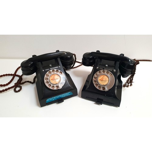 TWO VINTAGE BAKELITE TELEPHONES
both with a pull out tray, one Maryhill 1223, the other Bearsden 2903 (2)