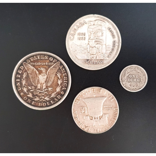 290 - SELECTION OF SILVER UNITED STATES COINS AND ONE CANADIAN SILVER COIN
the US coins comprising a 1921 ... 