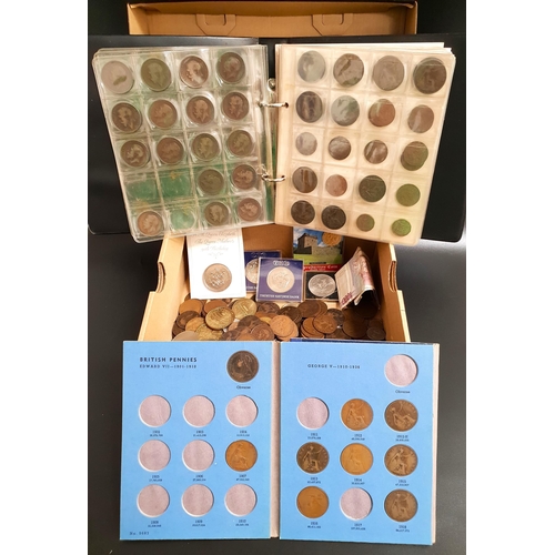 293 - SELECTION OF BRITISH AND WORLD COINS
including Victorian and later pennies, some in coin album; and ... 