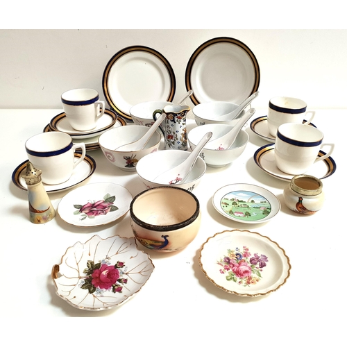 178 - MIXED LOT OF CERAMICS
including five Chinese bowls and spoons, Locke & Co. bird decorated sugar bowl... 