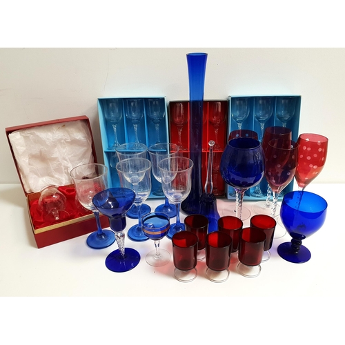 200 - SELECTION OF DRINKING GLASSES
including a selection of boxed sherry and brandy glasses together with... 