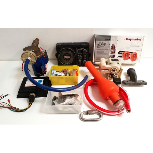 236 - SELECTION OF NAUTICAL SPARES AND EQUIPMENT
including a boxed Raymarine LifeTag Wireless Man Overboar... 