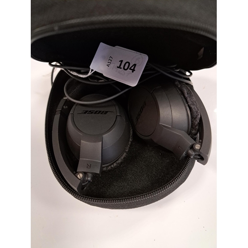 104 - PAIR OF BOSE SOUNDTRUE HEADPHONES
in Bose case
Note: wear to earpads and detaching in places