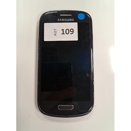 109 - SAMSUNG GALAXY S3 MINI
model GT-I8190N; IMEI 356036058664909; NOT Google Account Locked.
Note: wear ... 