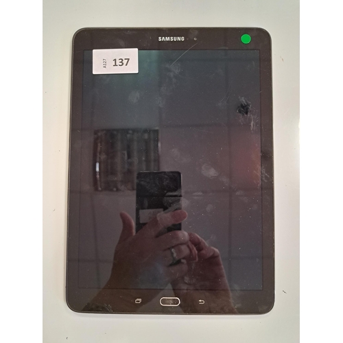 137 - SAMSUNG GALAXY TAB S2
Model: SM-T819.  IMEI 357773077068972. Google Account Locked.  Note: It is the... 