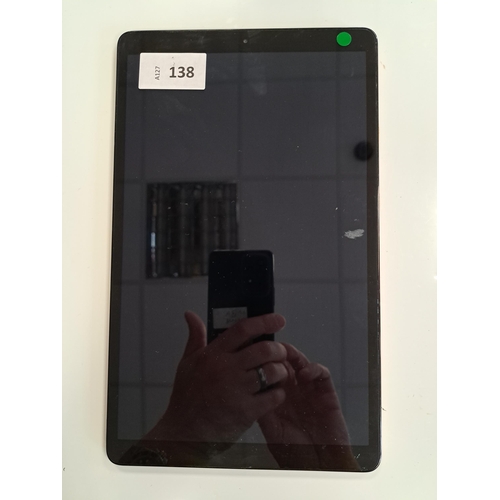 138 - SAMSUNG GALAXY TAB A 
Model: SM-T510.  Serial number R52MB0KPWMW. Google Account Locked.  Note: It i... 