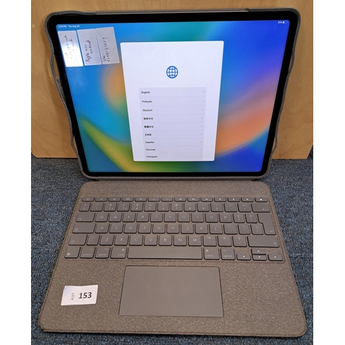 153 - APPLE IPAD PRO 12.9 INCH 5TH GEN - A2378 - WIFI 
serial number FLXQL6YFP7. Apple account locked. 
No... 