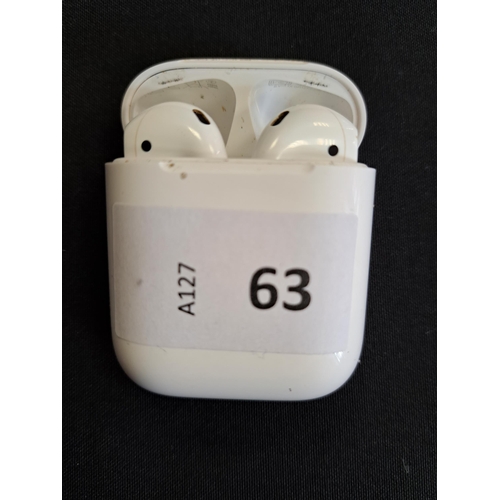 63 - PAIR OF APPLE AIRPODS 2ND GENERATION
in Lightning charging case