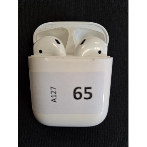 65 - PAIR OF APPLE AIRPODS 2ND GENERATION
in Lightning charging case