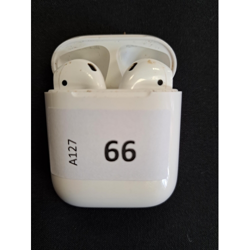 66 - PAIR OF APPLE AIRPODS 2ND GENERATION
in Lightning charging case