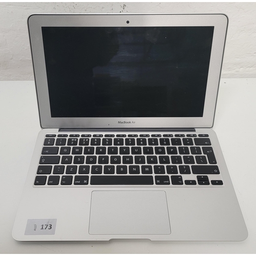 173 - APPLE MACBOOK AIR 11 INCH
model A1465; Serial number C02RG2NYGFWM; Apple Account Locked; Wiped; NO o... 