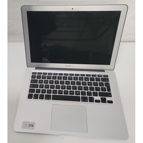 174 - APPLE MACBOOK AIR
model A1466; Serial number FVFZNVF2J1WK; Apple Account Locked; Wiped; NO operating... 