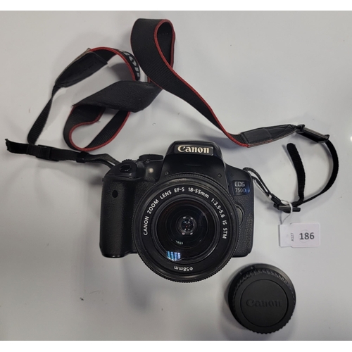 186 - CANON EOS 750D DIGITAL SLR CAMERA 
with an EFS 18-55mm lense