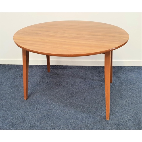 367 - WALNUT EFFECT DINING TABLE
with shaped drop flaps, standing on tapering supports, 71.5cm x 105.5cm