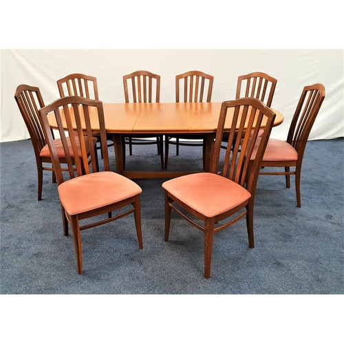 400 - G PLAN TEAK DINING TABLE AND STAG CHAIRS
the table with a pull apart top and fold out leaf, standing... 