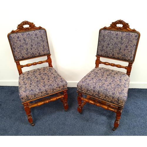 426 - PAIR OF EARLY 20th CENTURY WALNUT CHAIRS
marker R. Whytock & Co. Edinburgh, with a carved and pierce... 